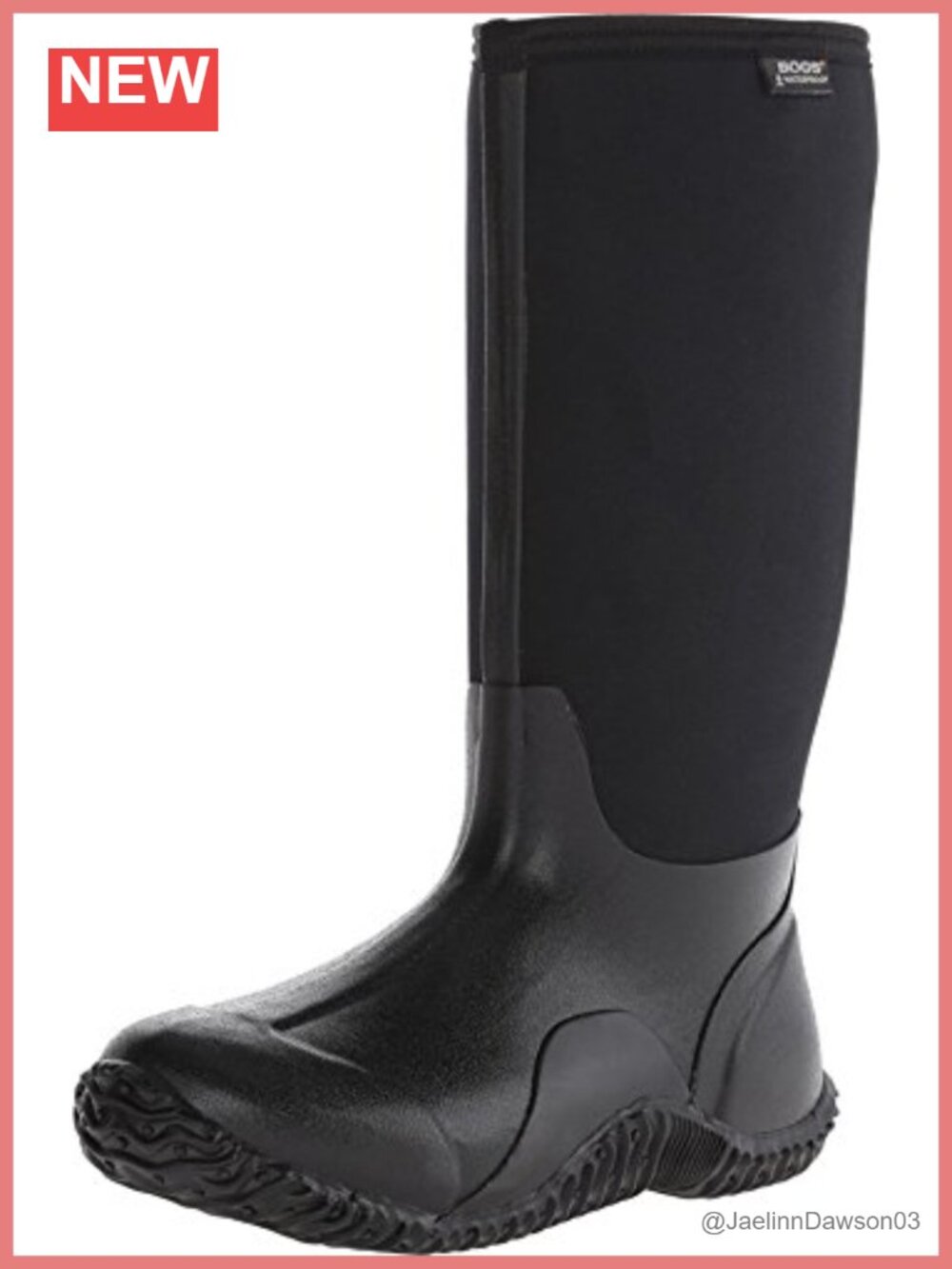 Waterproof Rubber Pull-On High Boots for Hiking Walking Outdoor